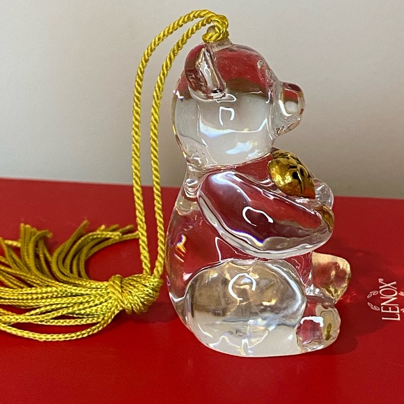 Gorham Lead Crystal Teddy Bear Ornament - Picture 2 of 2